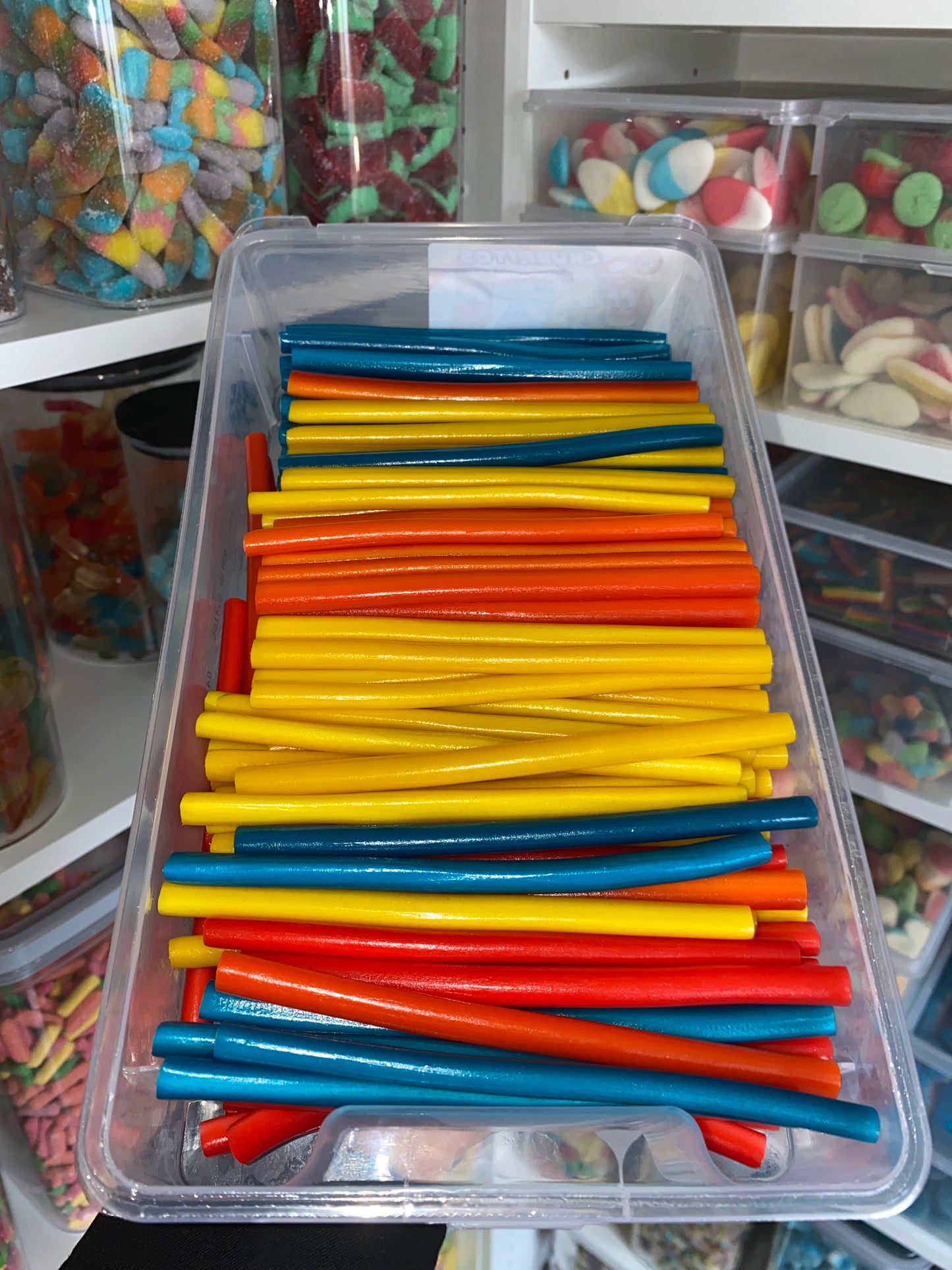 Churritos arc en ciel lisse par 10